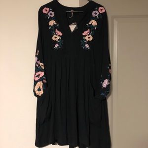 NWT Black with floral design Dress